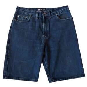 Vintage Y2K Faded Glory Relaxed Fit Jean Shorts Dark Blue Wash 5-Pocket USA 34